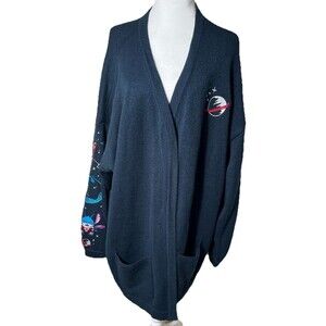 Disney Lilo & Stitch Open Cardigan Embroidered Rocket Space Theme Plus Size 3